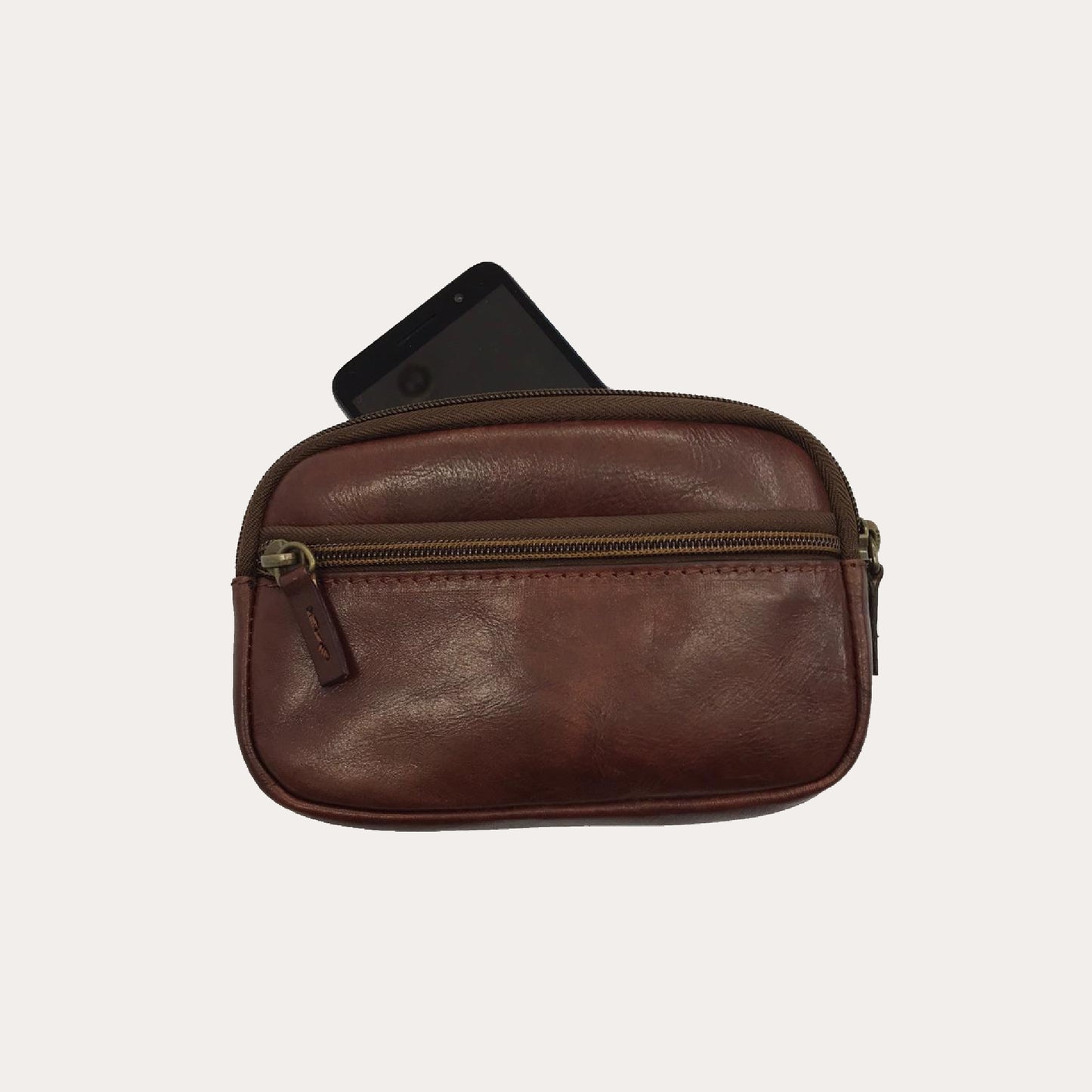 Brown Leather Belt Pouch