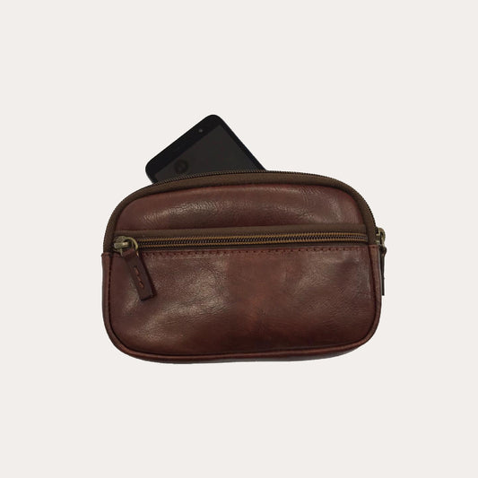 Brown Leather Belt Pouch