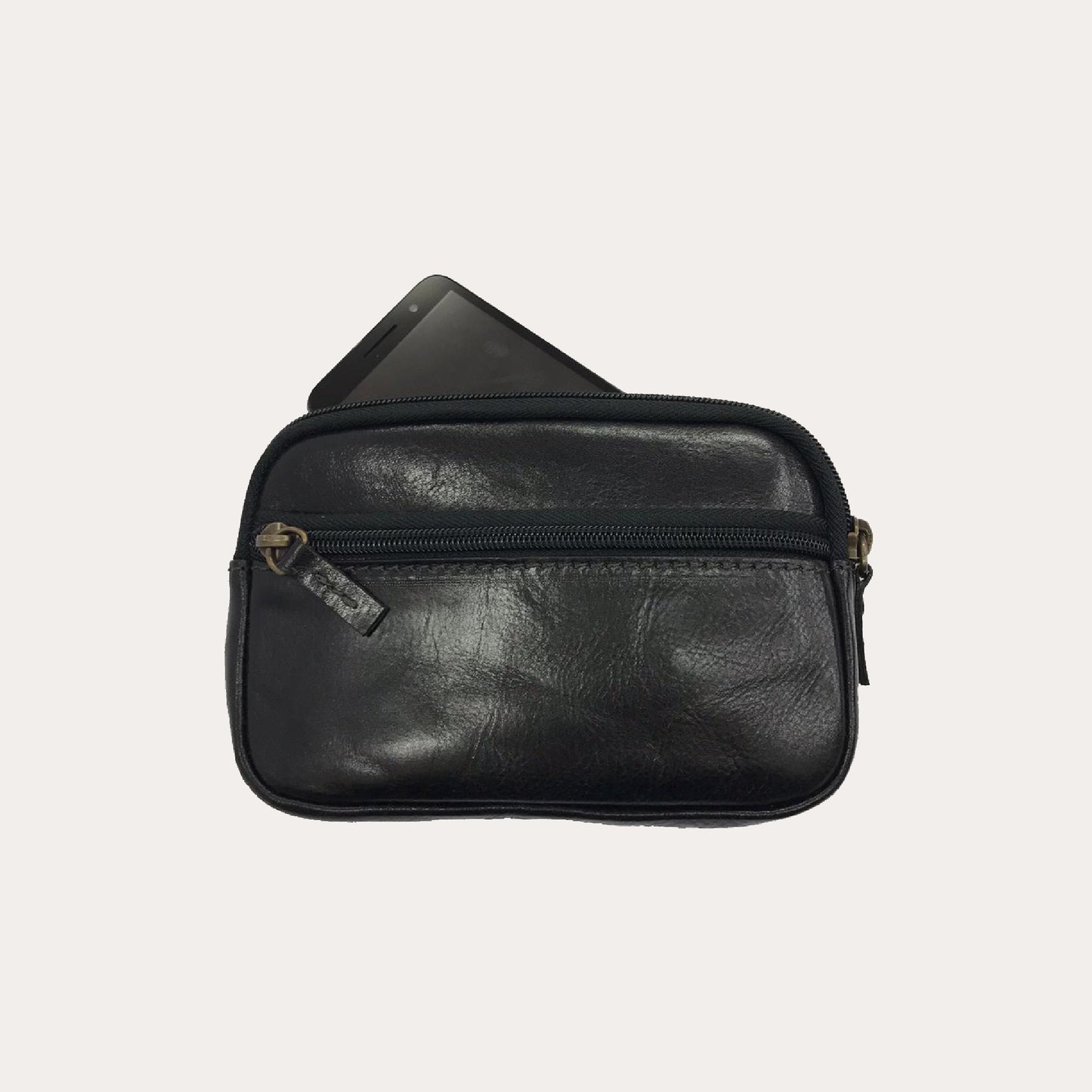 Black Leather Belt Pouch