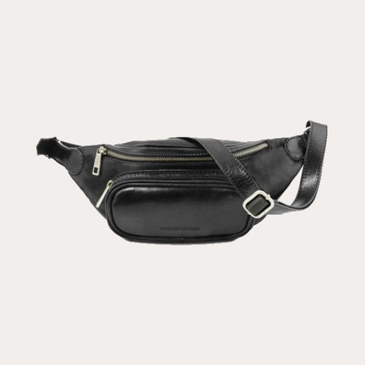 Tuscany Leather Black Leather Bum Bag