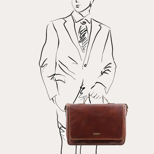 Tuscany Leather Brown Leather Laptop Case