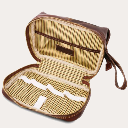 Tuscany Leather Brown Leather Washbag