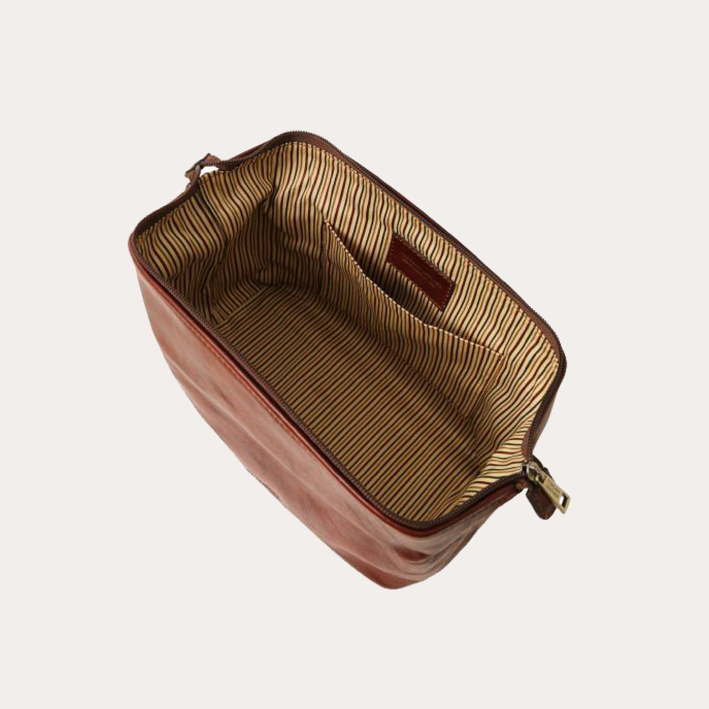 Tuscany Leather Brown Leather Washbag-Large Size