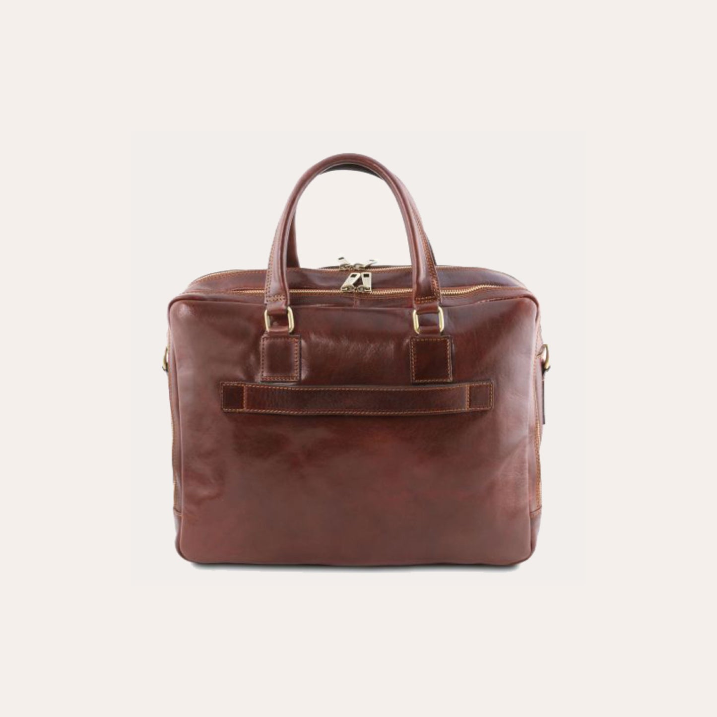 Tuscany Leather Black Leather Laptop Briefcase