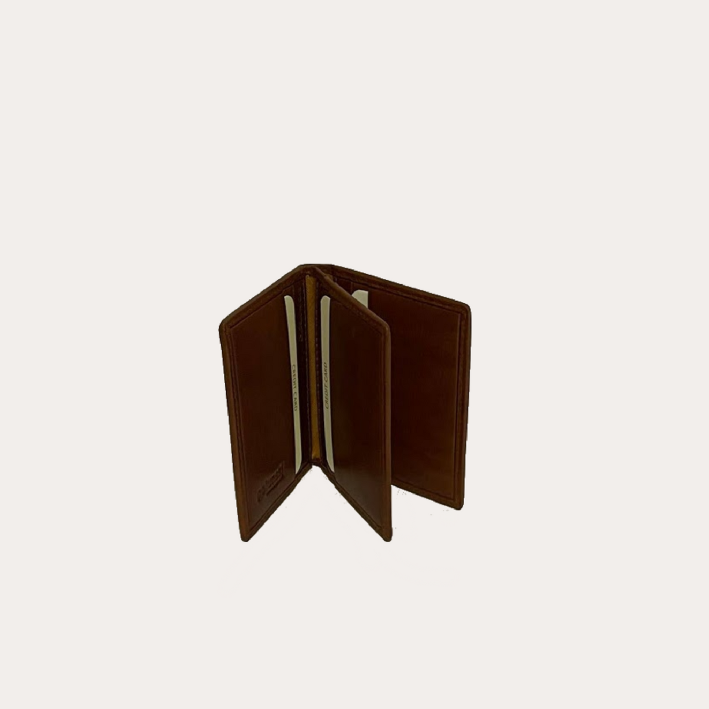 Tan Leather Credit Card Holder