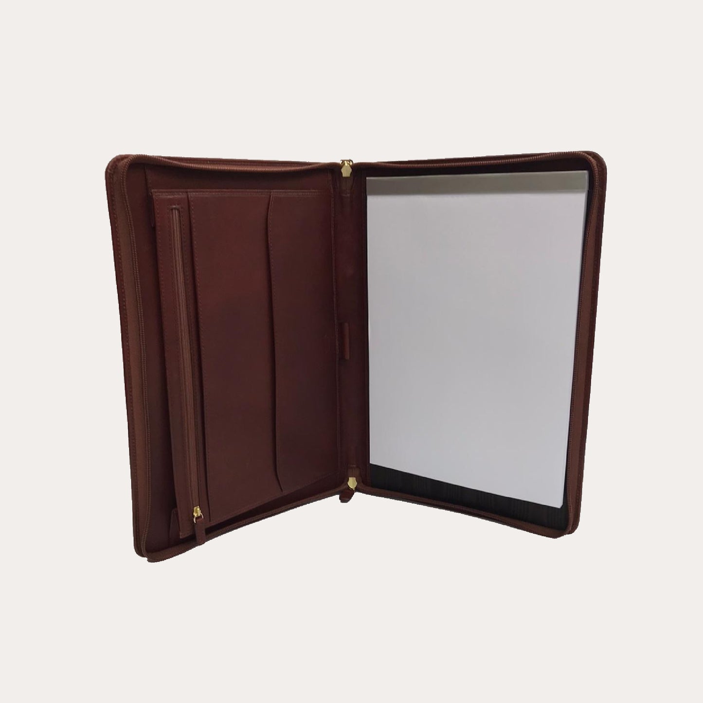 Vacchetta Maroon Leather A4 Folio with Handle
