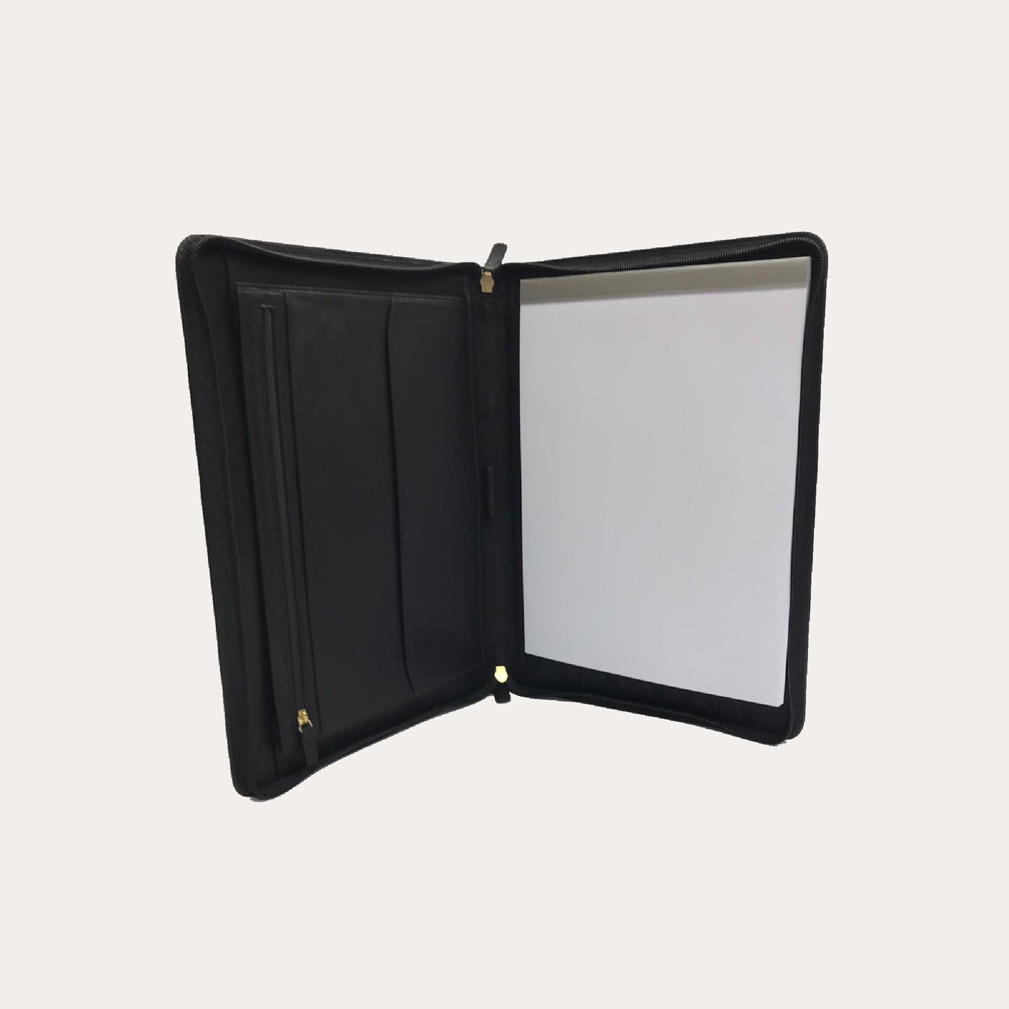 Vacchetta Black Leather A4 Folio with Handle