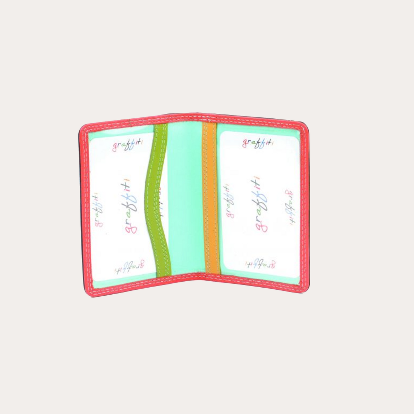 Black Tropical Leather Credit Card or Bus Pass Holder