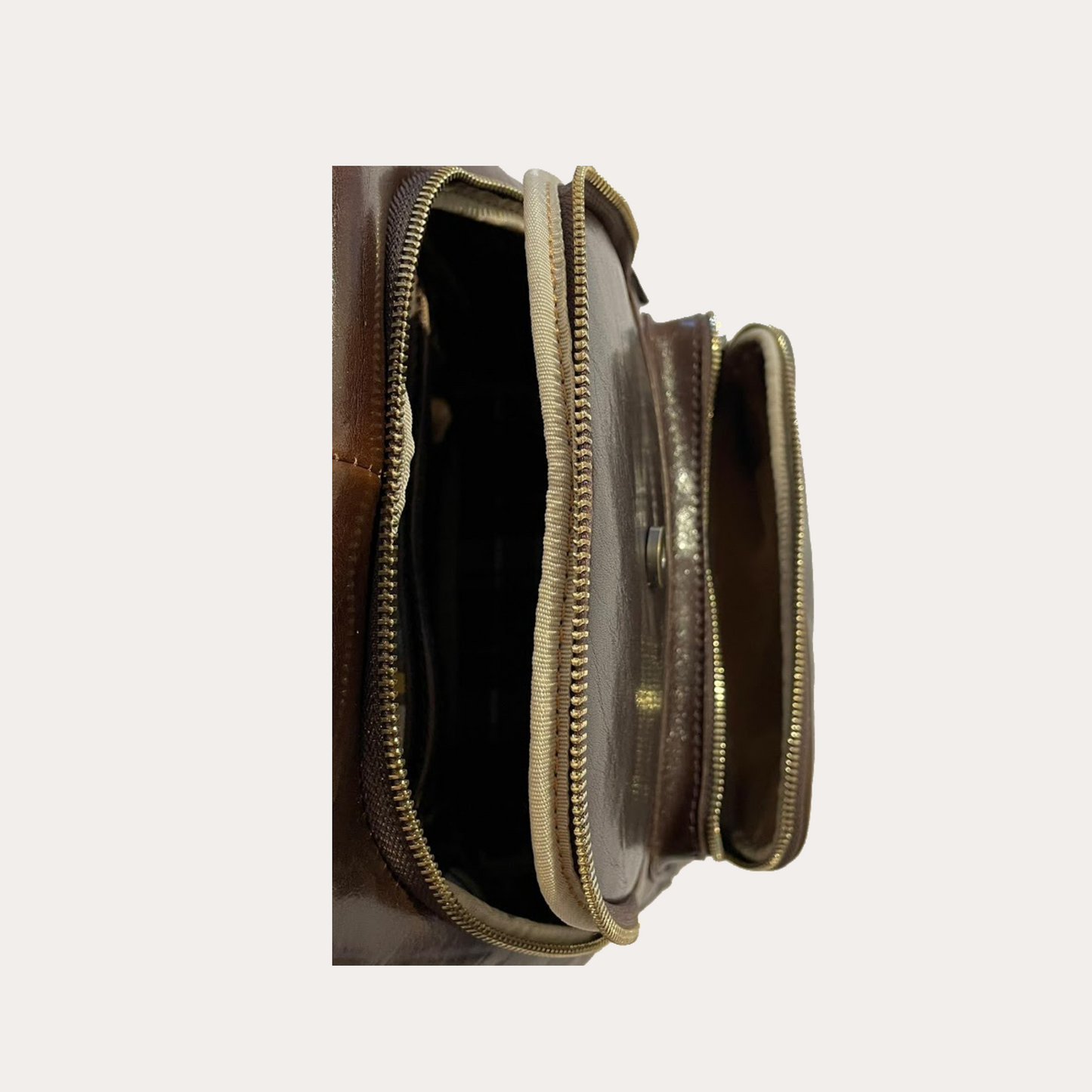 Dark Brown Leather Backpack