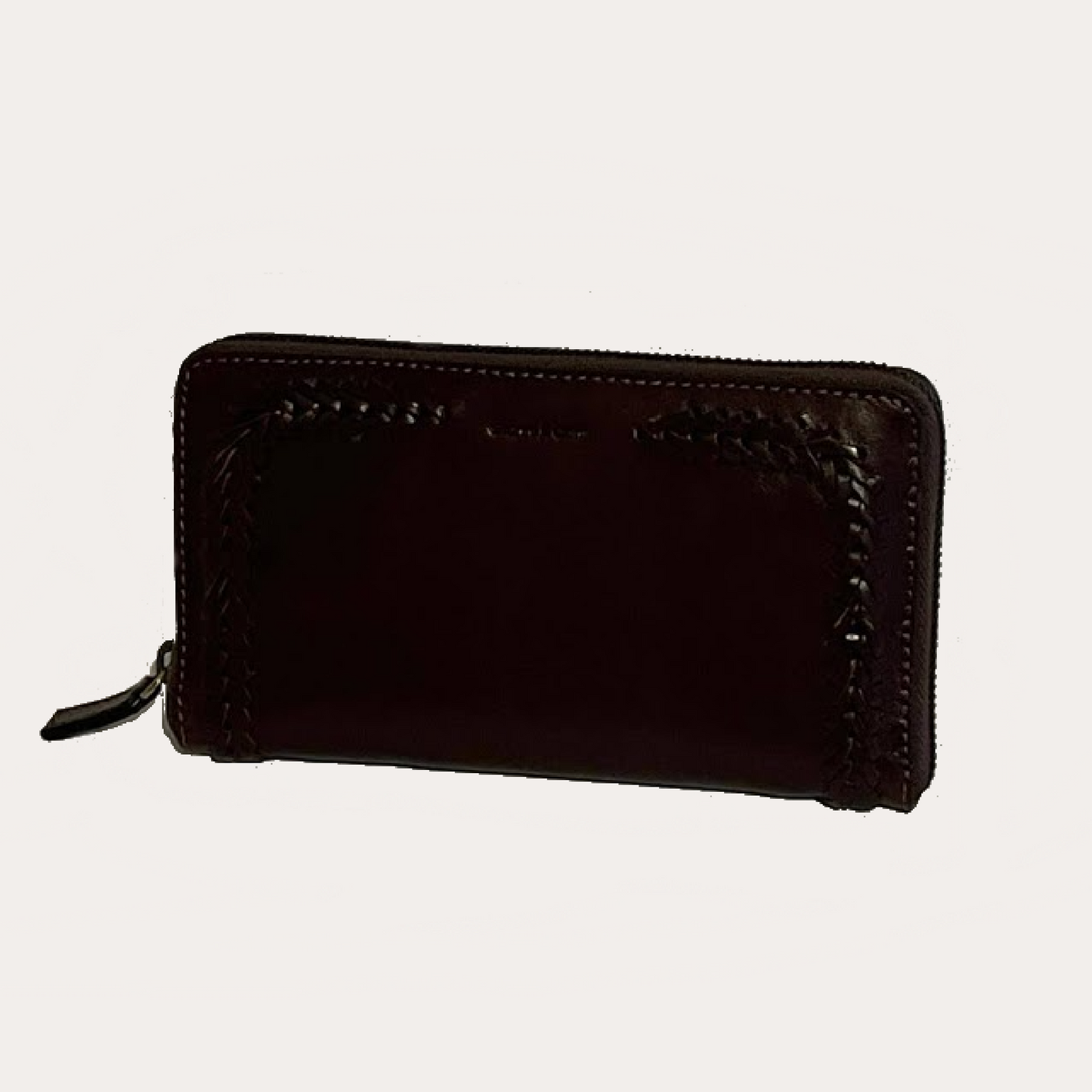 Gianni Conti Brown Leather Zip Around Purse