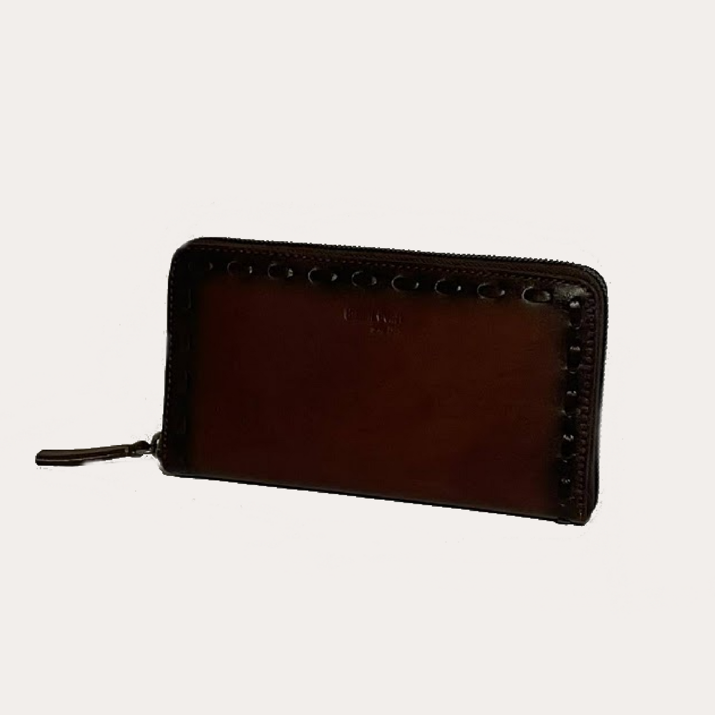 Gianni Conti Tan Vintage Leather Zip Around Purse