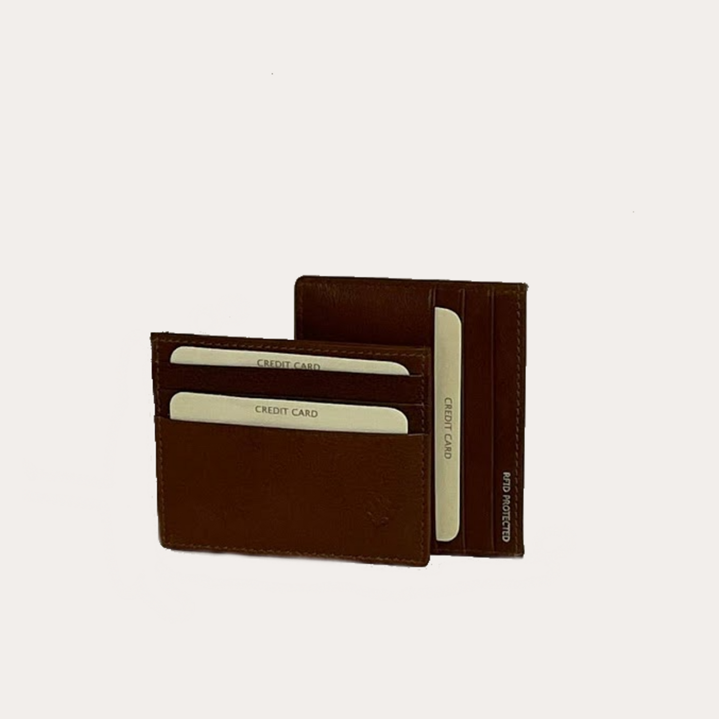Tan Leather Credit Card Holder