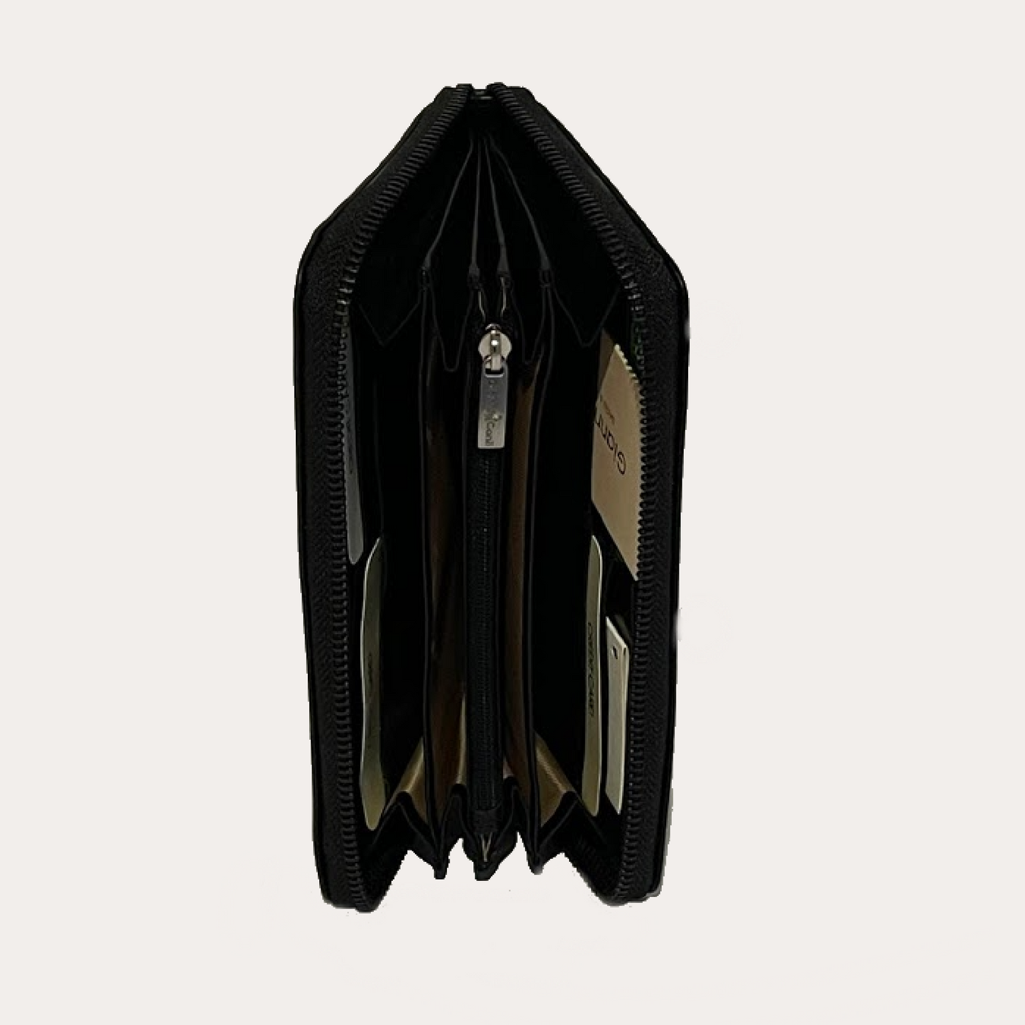 Gianni Conti Black Leather Zip Around Purse
