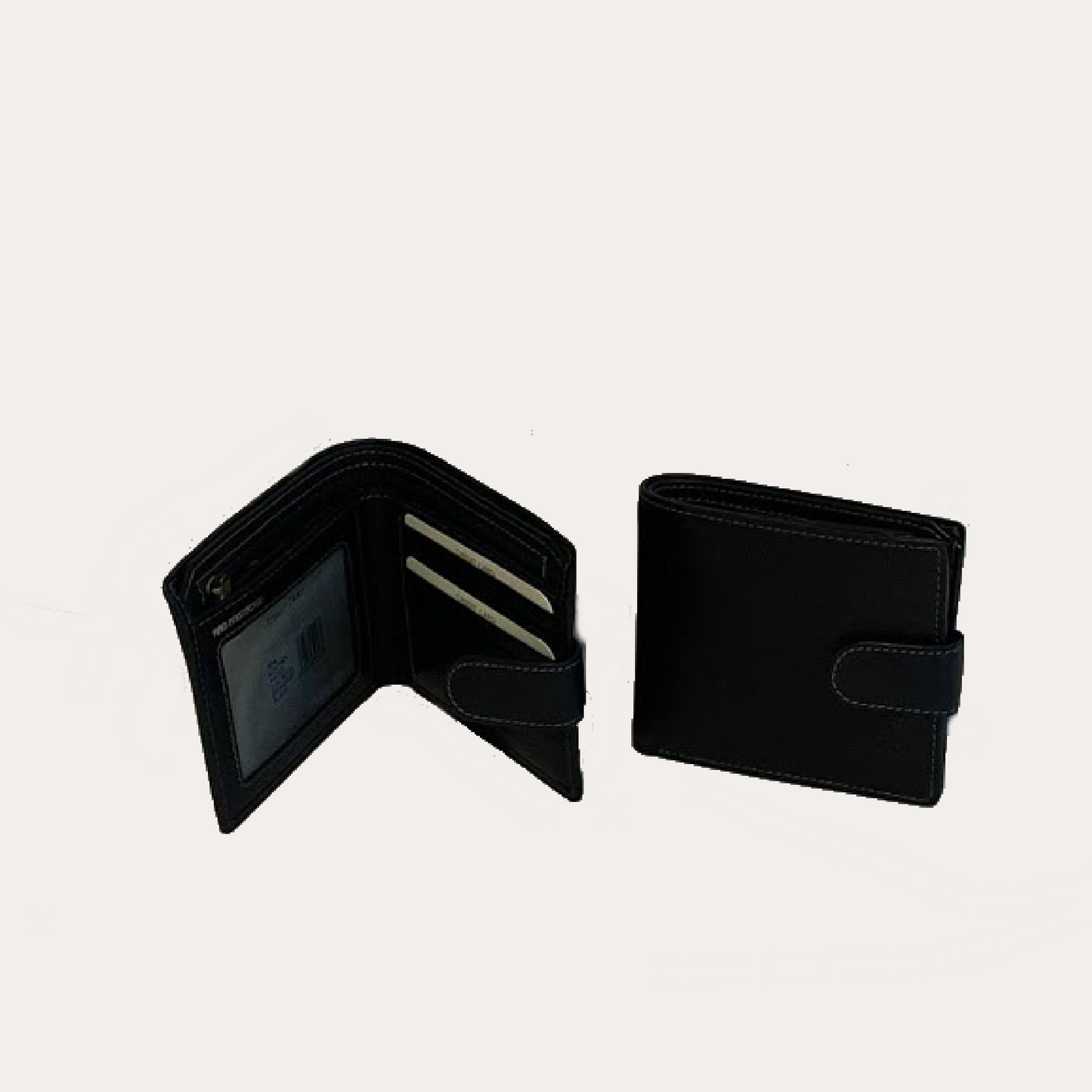 Black Leather Wallet-4 Credit Card Sections