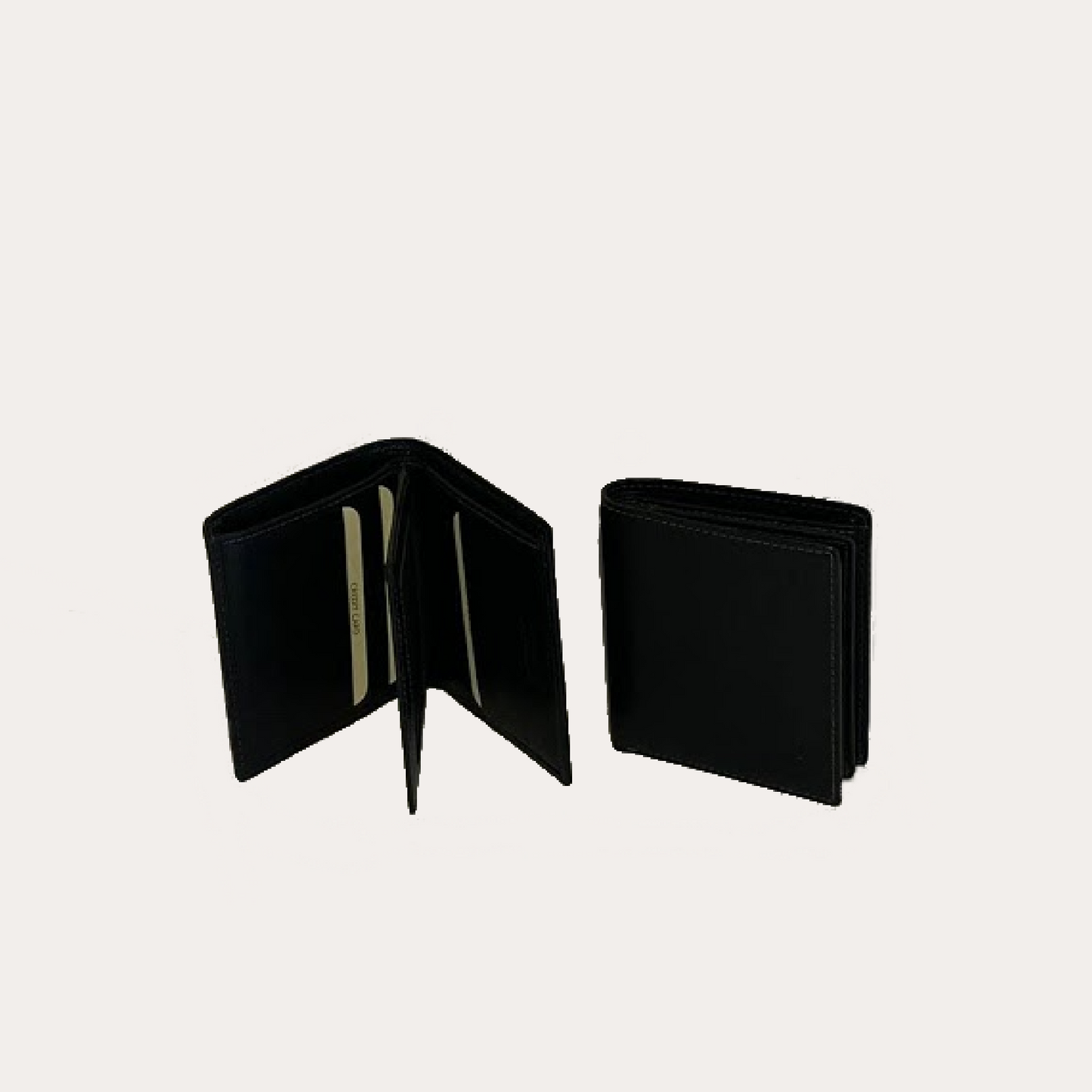 Black Leather Wallet-12 Credit Card Sections