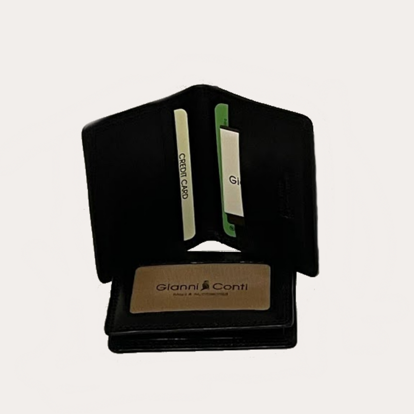 Gianni Conti Black Leather Credit Card Holder