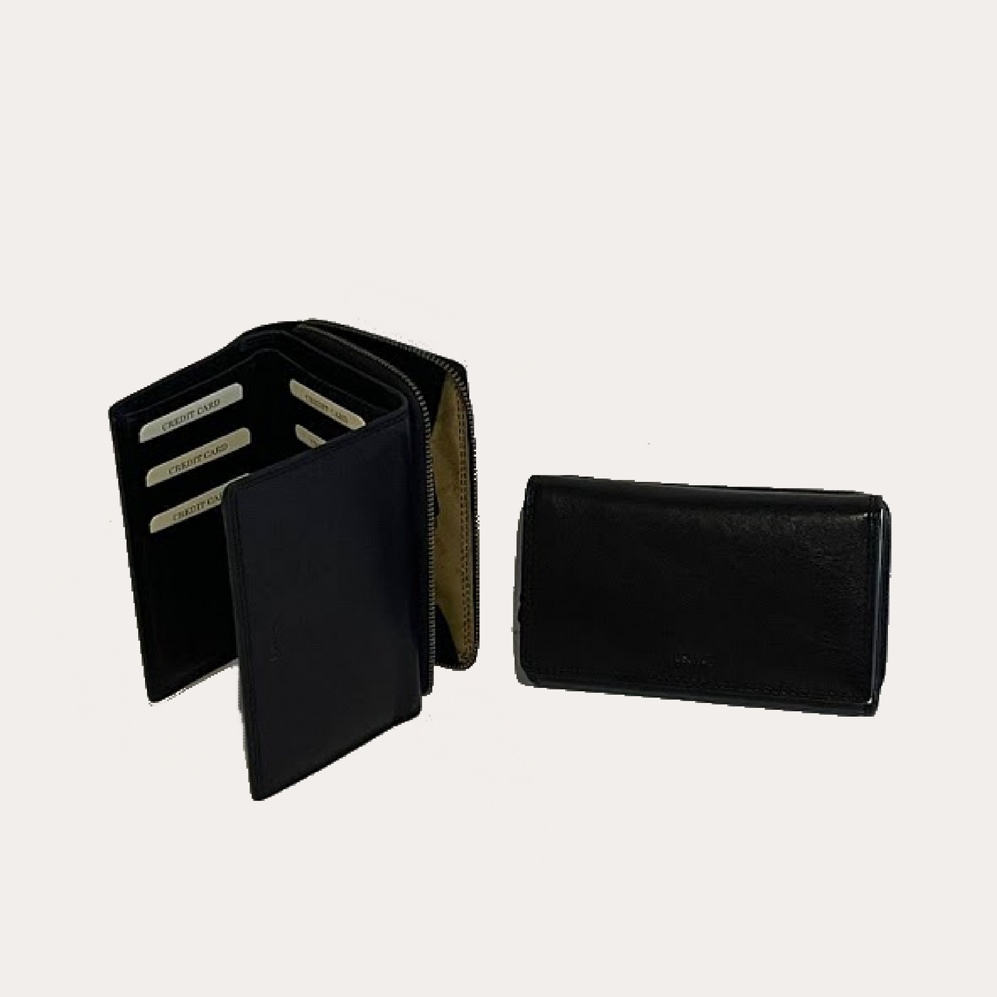 Black Trifold Leather Purse