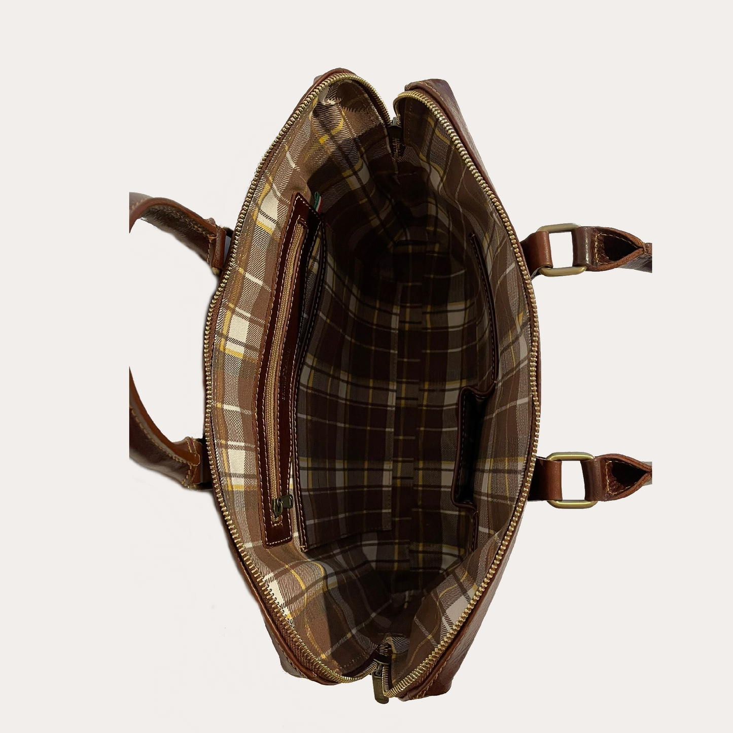 Brown Leather Zip Top Case