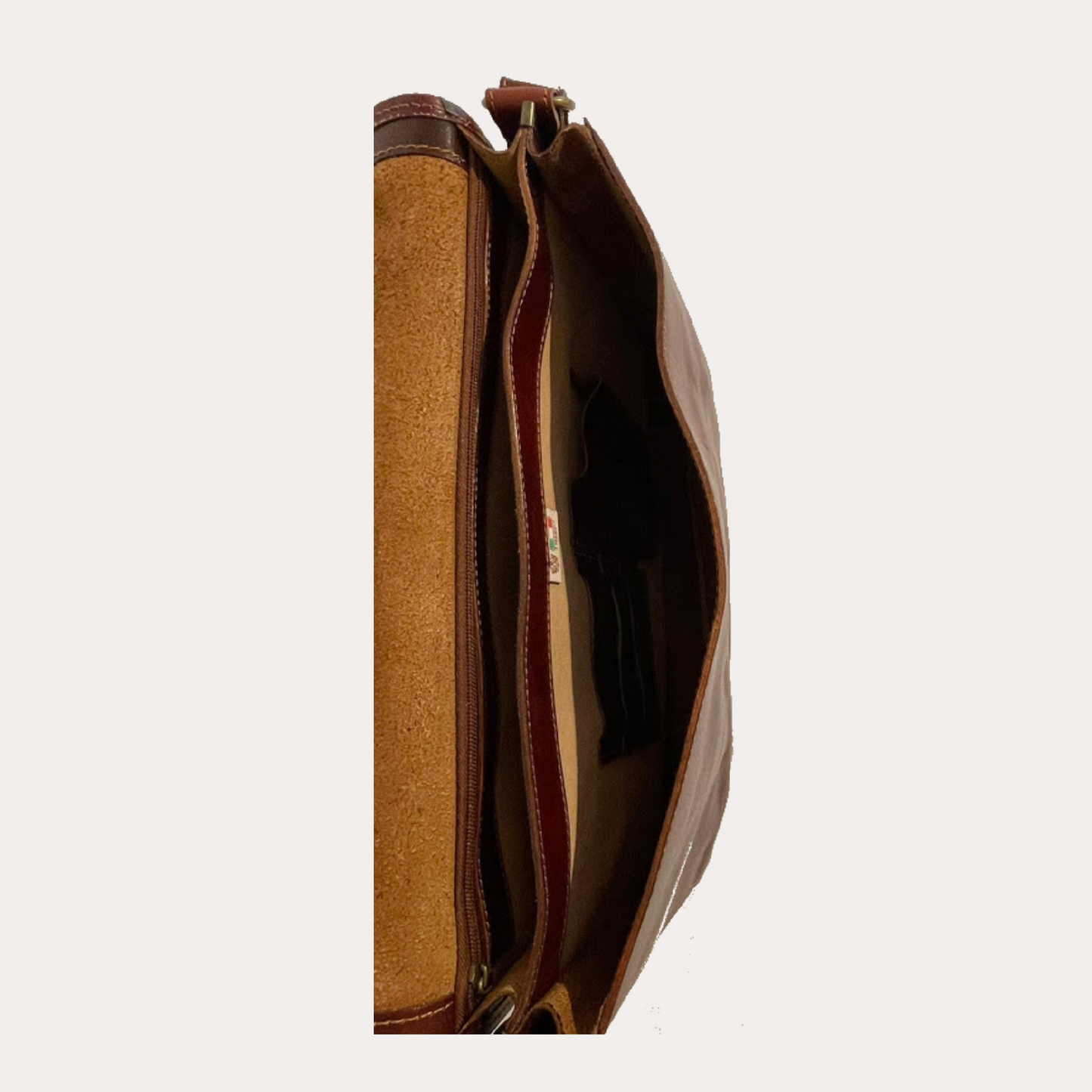 I Medici Maroon Leather Messenger Bag