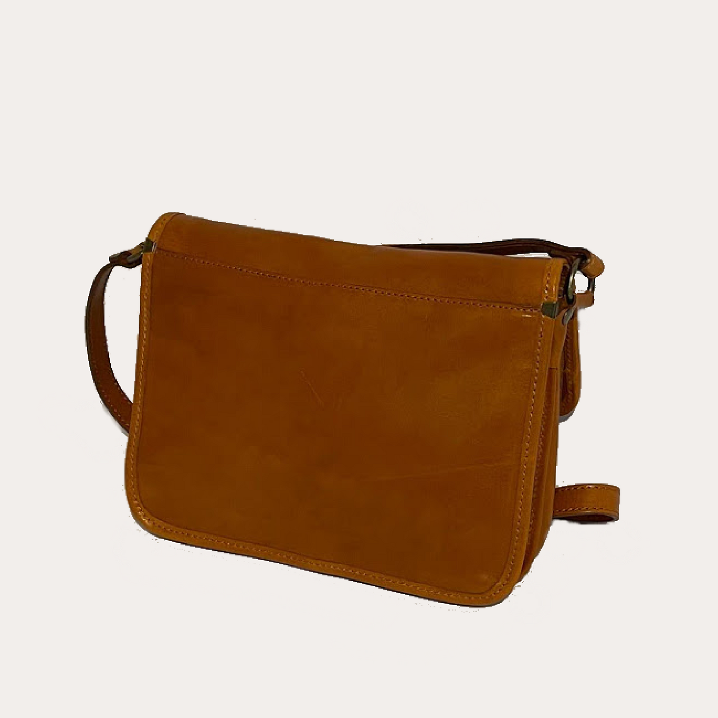 I Medici Cognac Leather Satchel