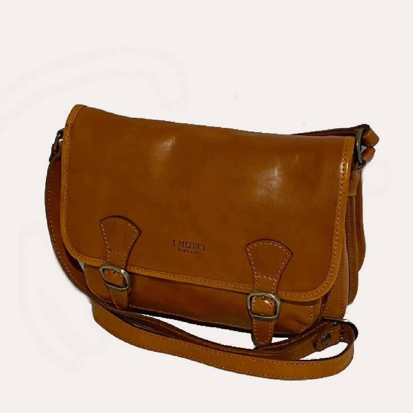I Medici Cognac Leather Satchel