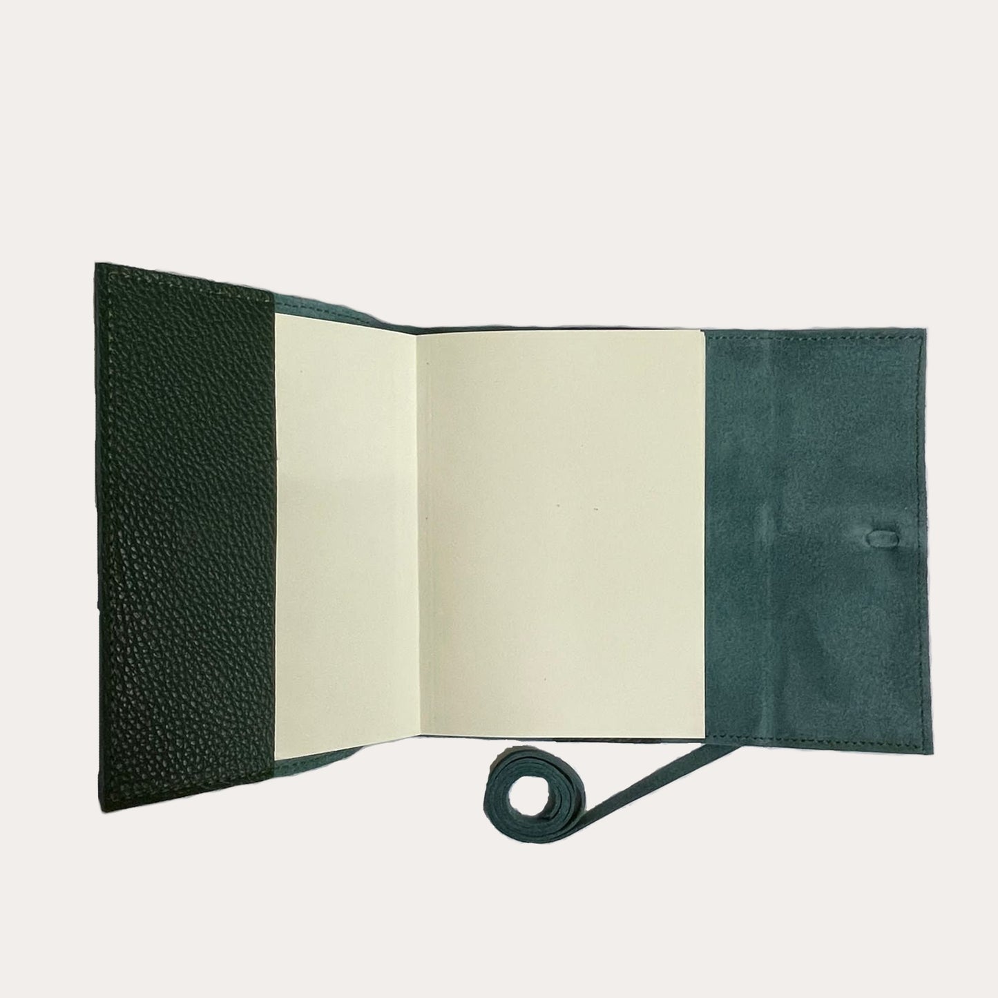 Small Green Refillable Leather Bound Notebook