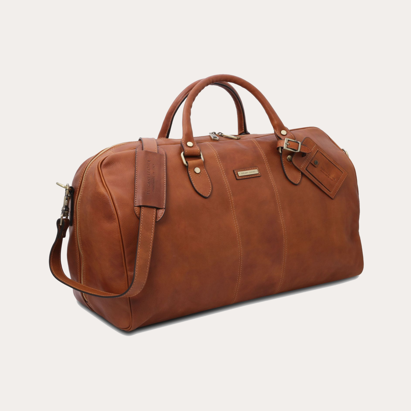 Tuscany Leather Brown Leather Travel Bag-Large Size