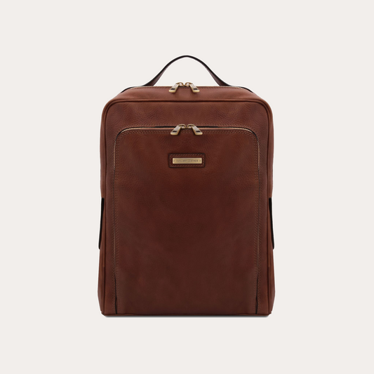 Tuscany Leather Brown Leather Laptop Backpack