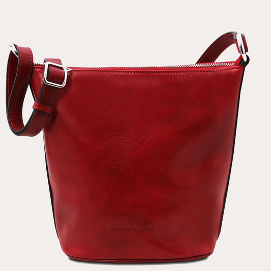 Tuscany Leather Red Leather Shoulder Bag