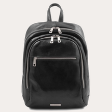 Load image into Gallery viewer, Tuscany Leather Black Leather 2 Compartments Backpack
