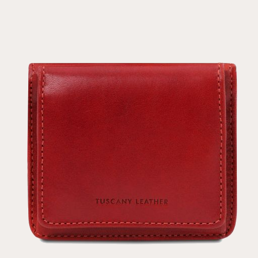 Tuscany Leather Red Leather Purse with Coin Pocket