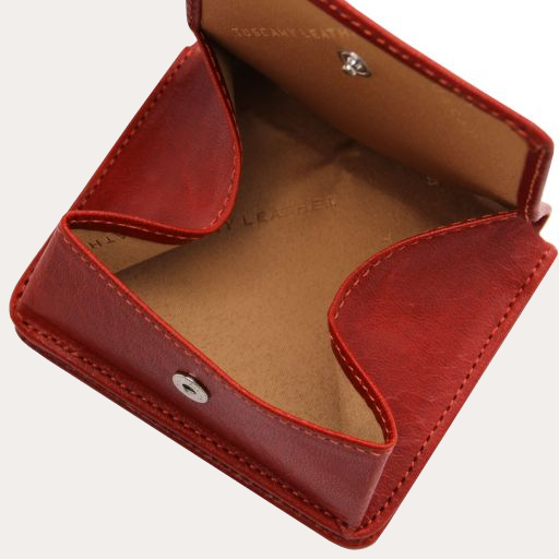 Tuscany Leather Red Leather Purse with Coin Pocket