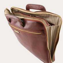 Load image into Gallery viewer, Tuscany Leather Brown Document Leather Briefcase
