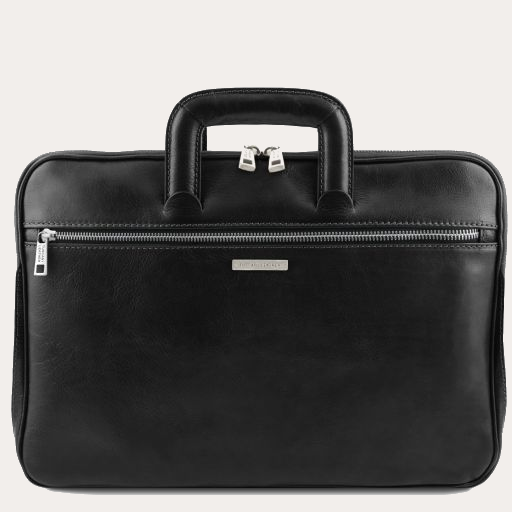 Tuscany Leather Black Document Leather Briefcase