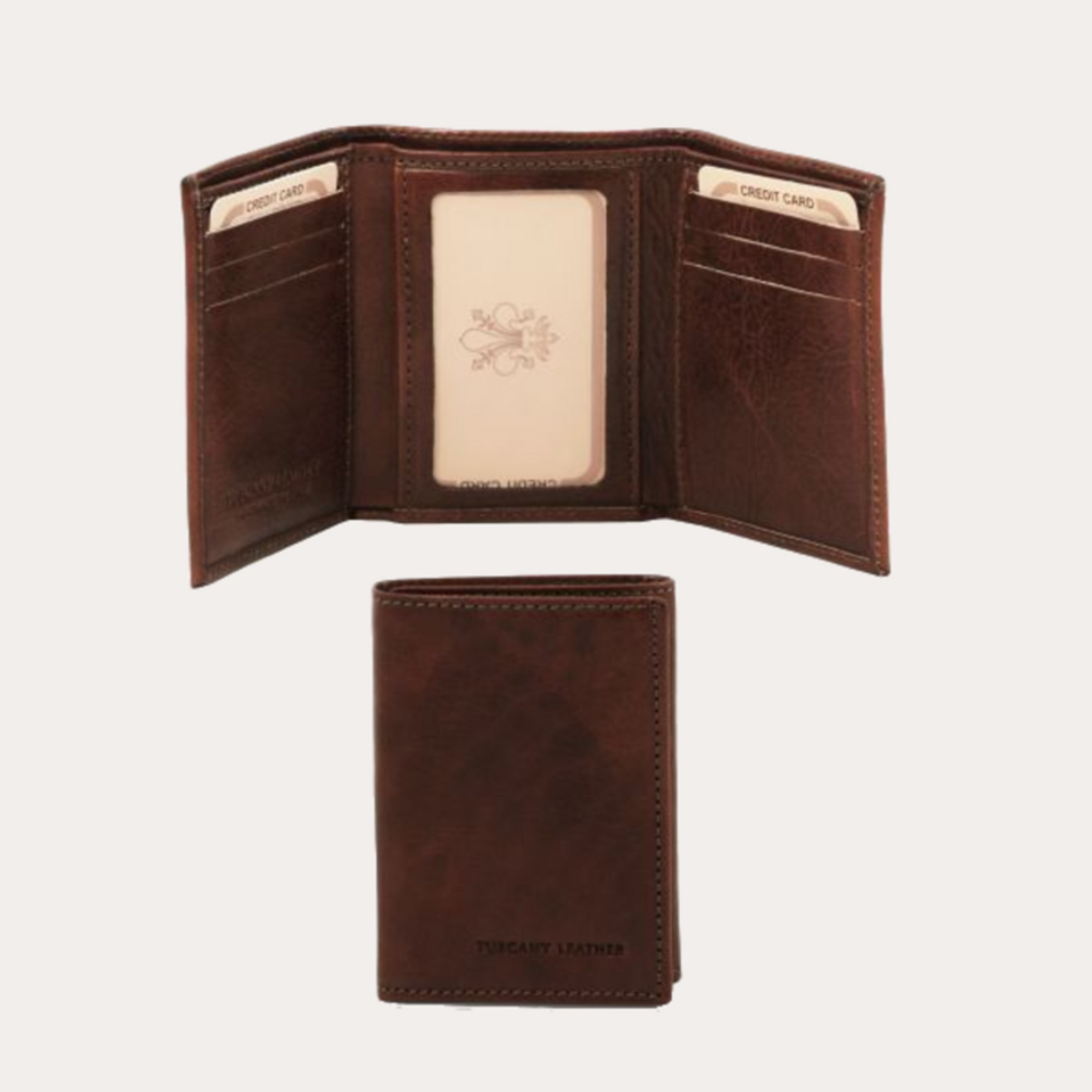 Tuscany Leather Dark Brown Trifold Leather Wallet