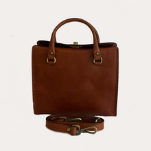 Load image into Gallery viewer, Cognac Leather Bag with Handles
