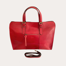 Load image into Gallery viewer, Ladies Red Leather Weekend Bag
