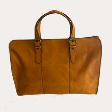 Load image into Gallery viewer, Ladies Yellow Leather Weekend Bag
