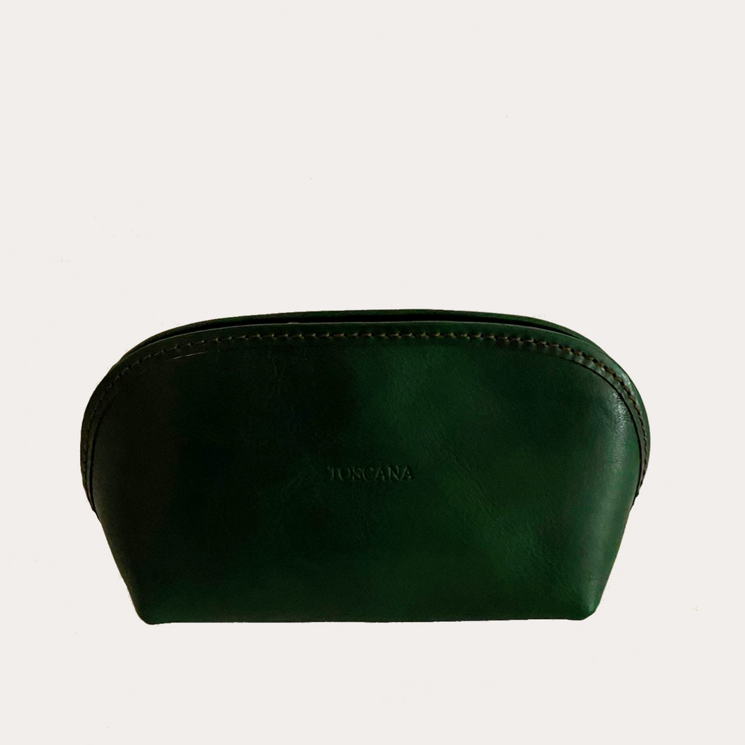 Green Leather Make-up Pouch