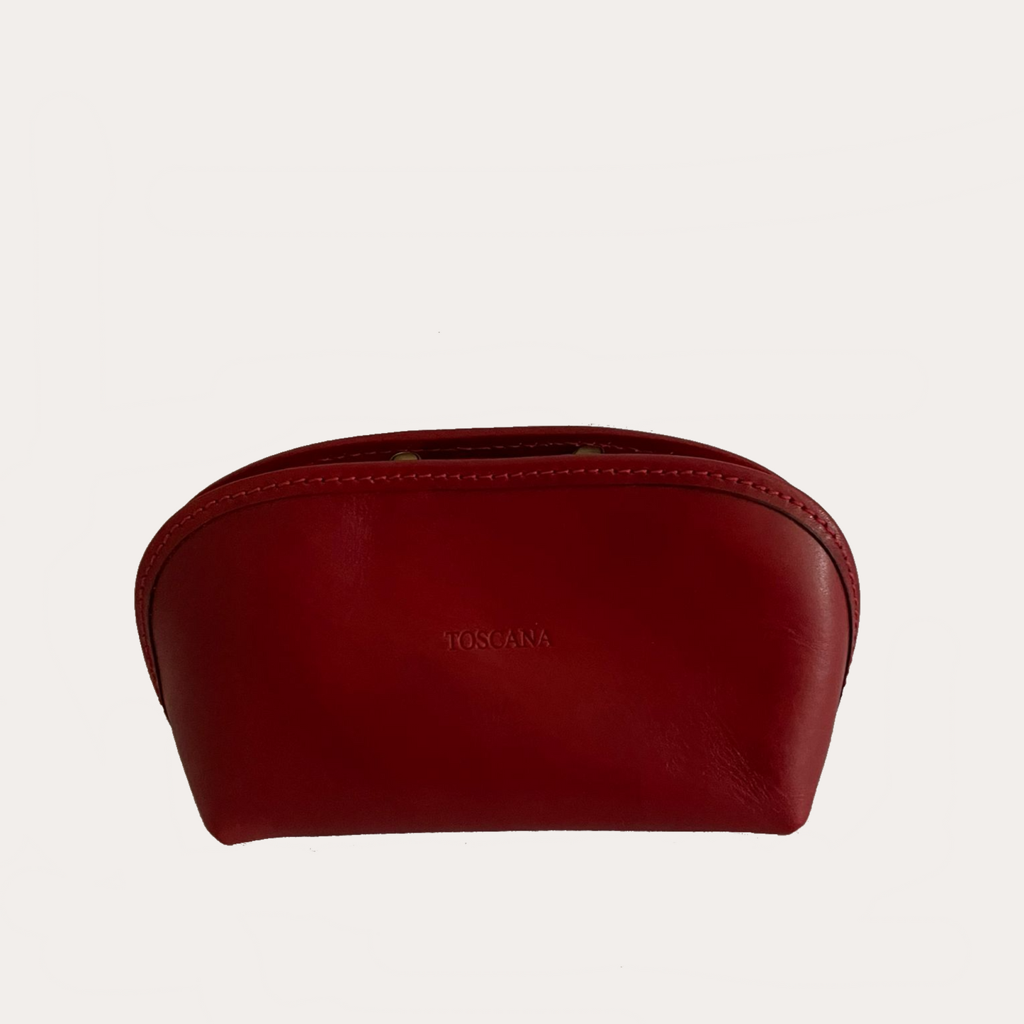 Red Leather Make-up Pouch