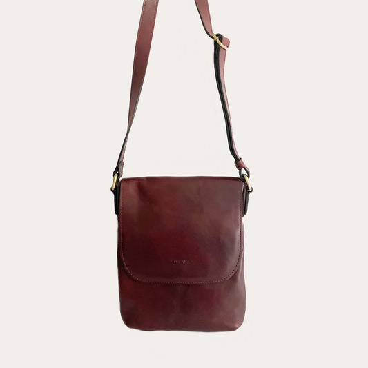 Ladies Burgundy Leather Crossbody Bag