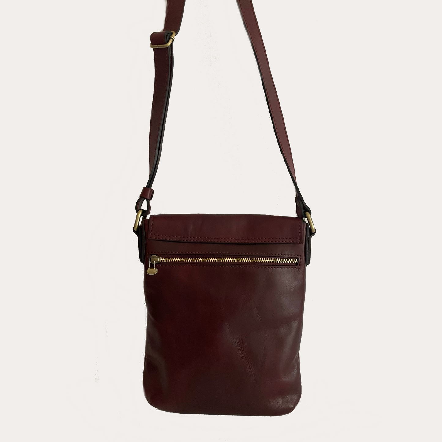 Ladies Burgundy Leather Crossbody Bag