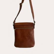 Load image into Gallery viewer, Ladies Cognac Leather Crossbody Bag
