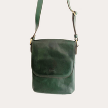Load image into Gallery viewer, Ladies Green Leather Crossbody Bag
