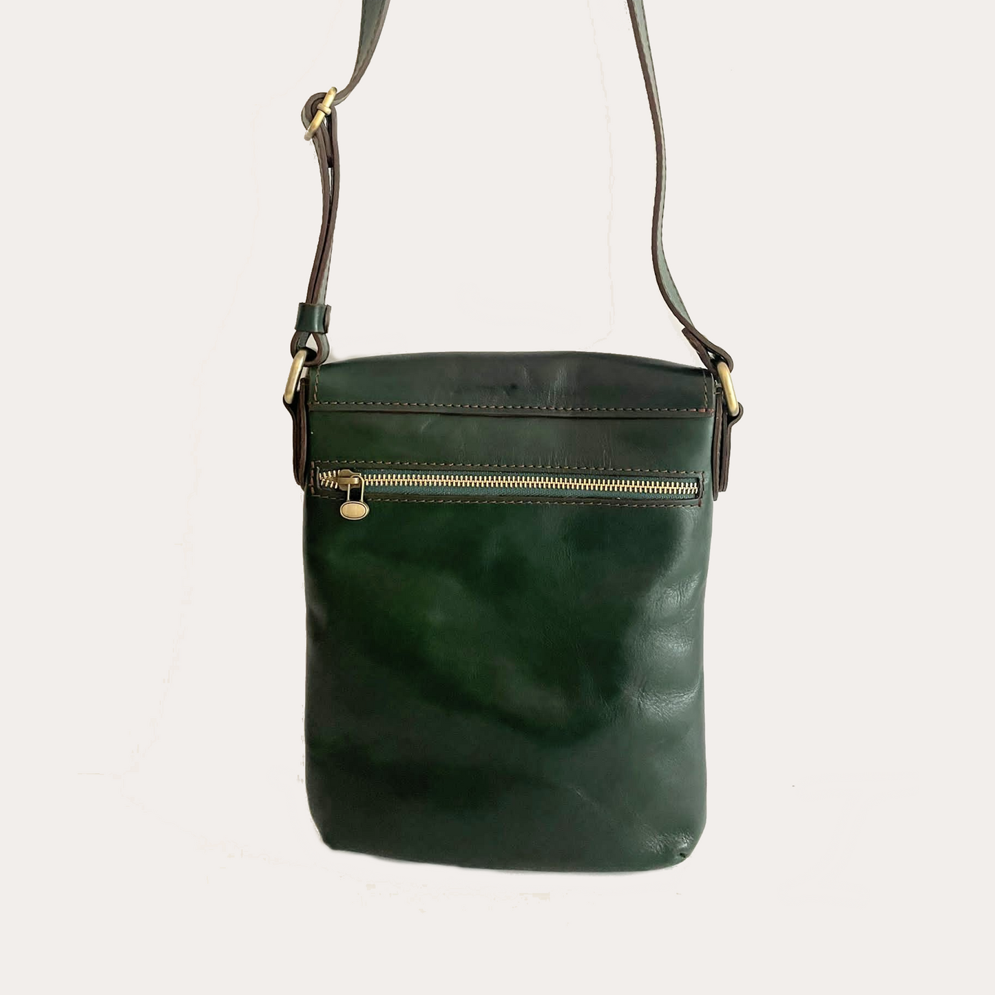 Ladies Green Leather Crossbody Bag