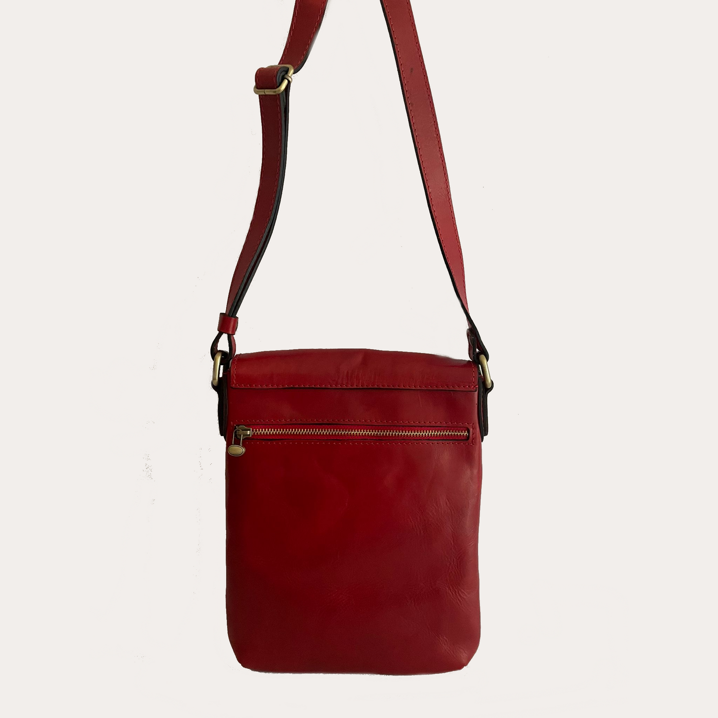 Ladies Red Leather Crossbody Bag