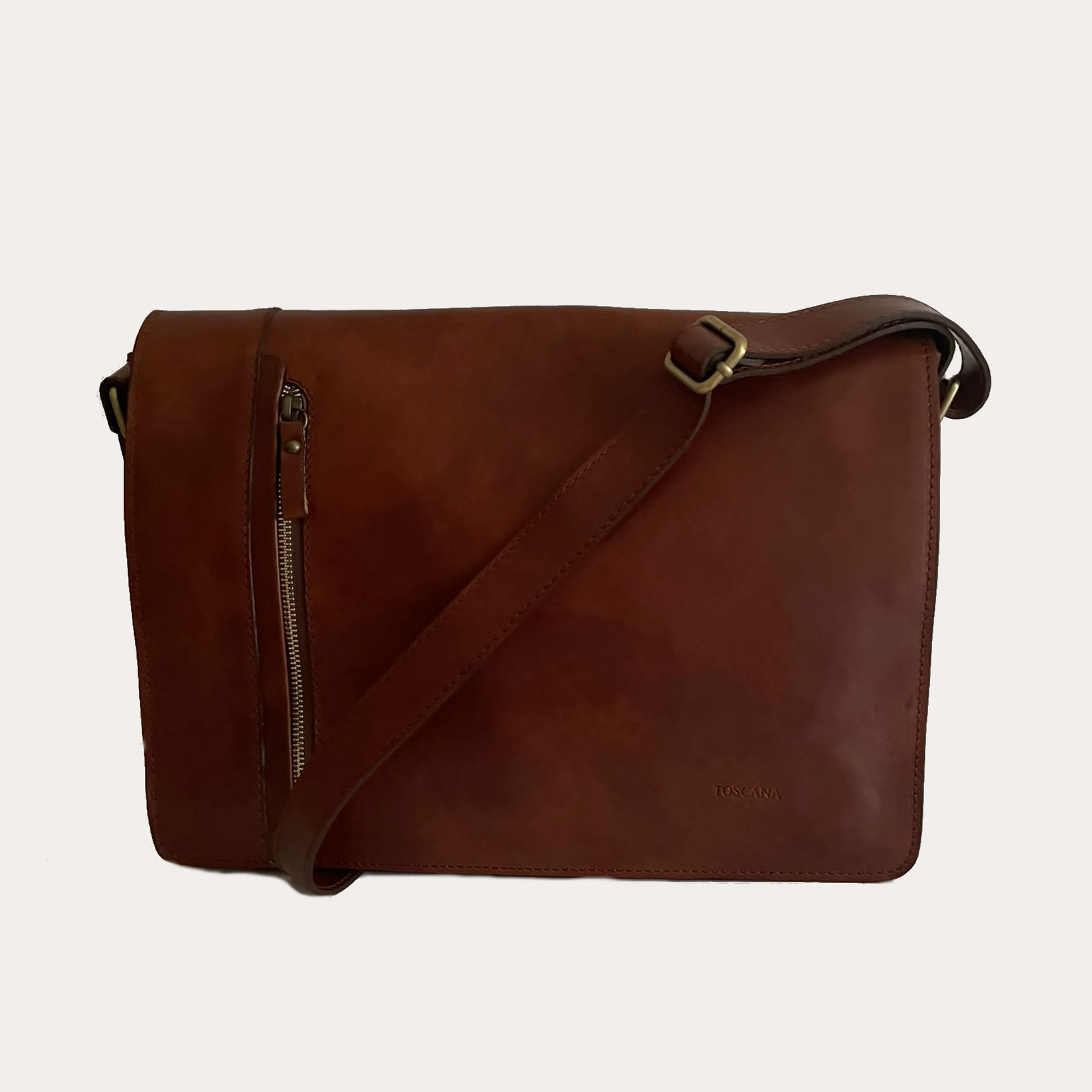 Cognac leather messenger bag discount