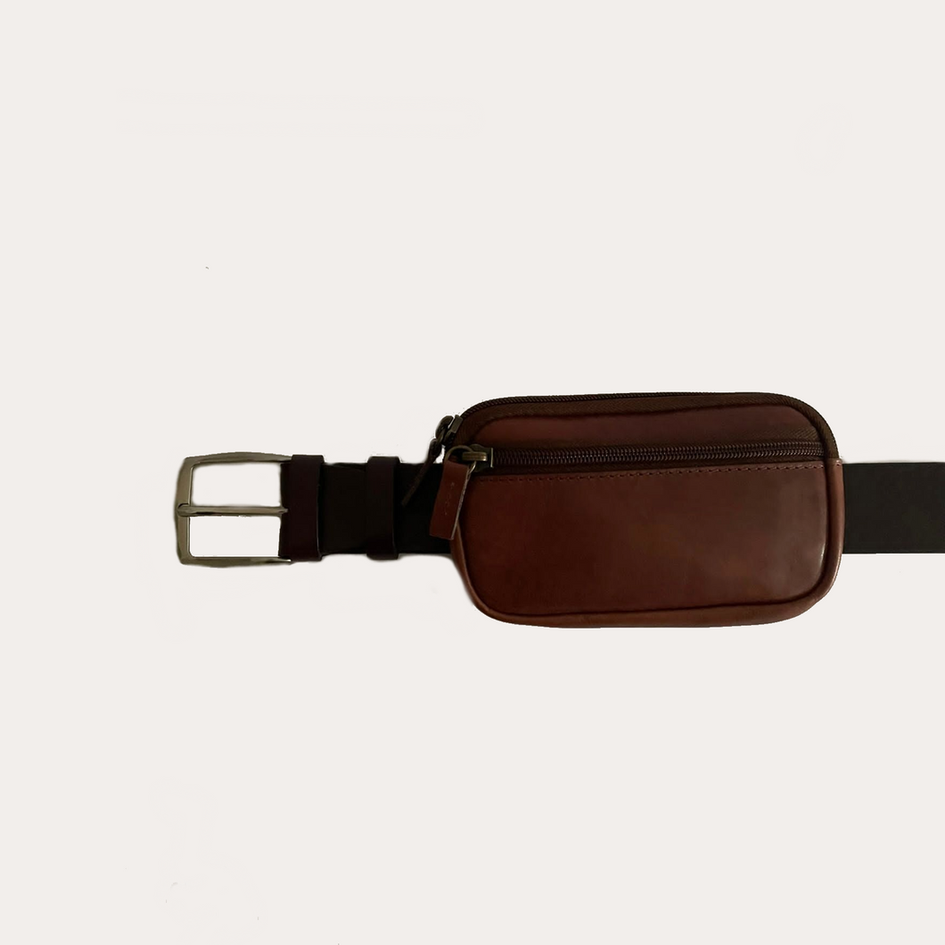 Brown Leather Belt Pouch