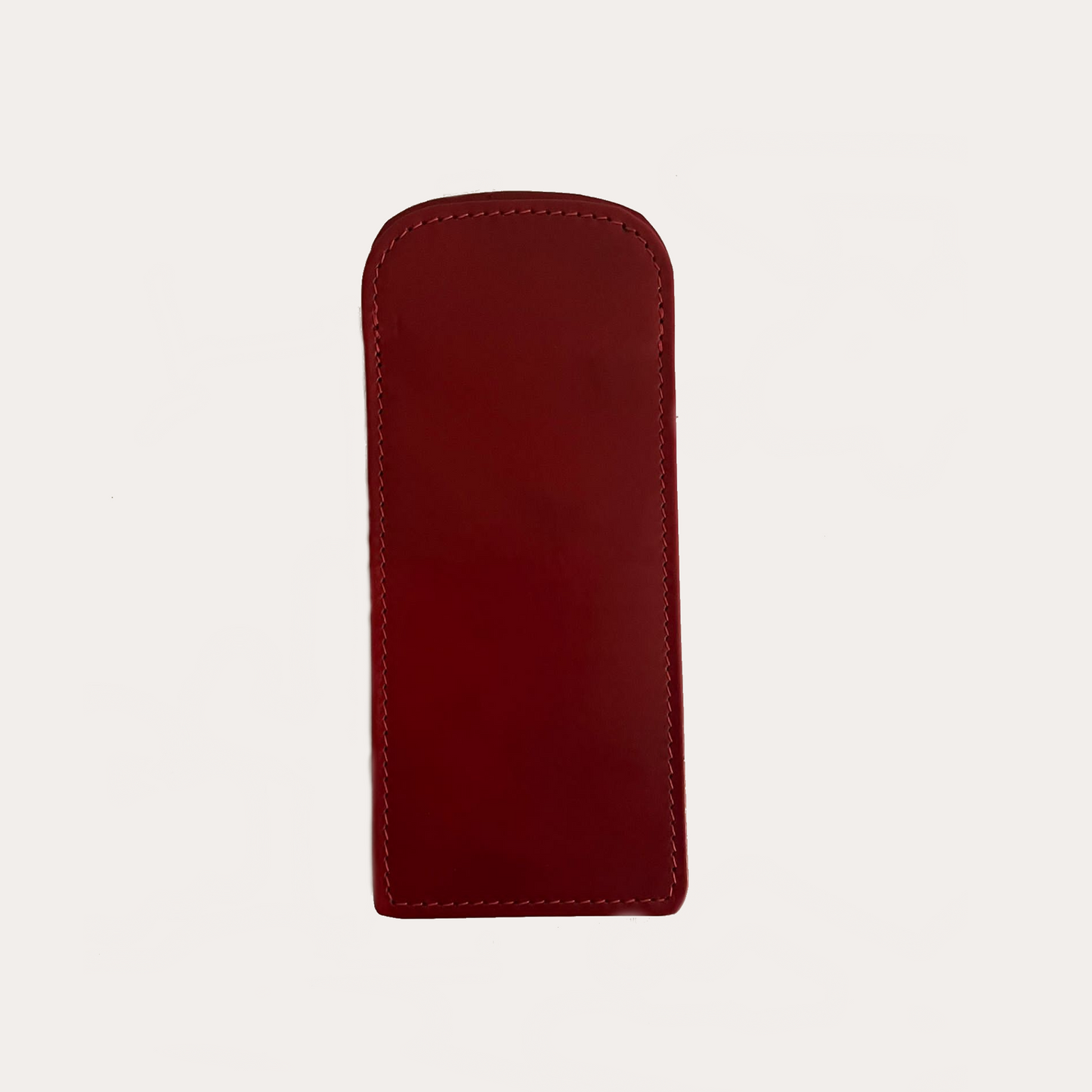 Slim Red Leather Glasses Case