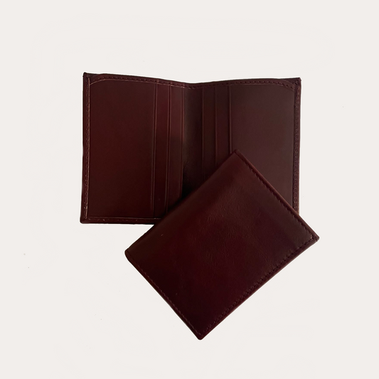 Burgundy Leather Wallet-6 Credit Card Sections